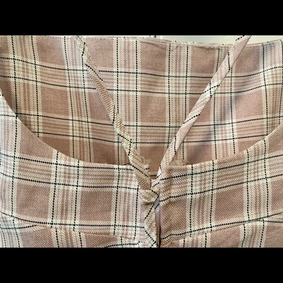 Adjustable plaid spaghetti strap crop top with corset style back - small - NWT - Picture 5 of 7